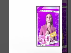 Ventana de tienda colgante de brillo alto con bisela ultrafina